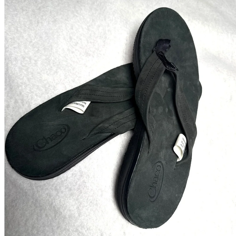 Chaco Lowdown Flip Black Sandals Womens 9 JCH108488 Lightweight Thong Flip Flops